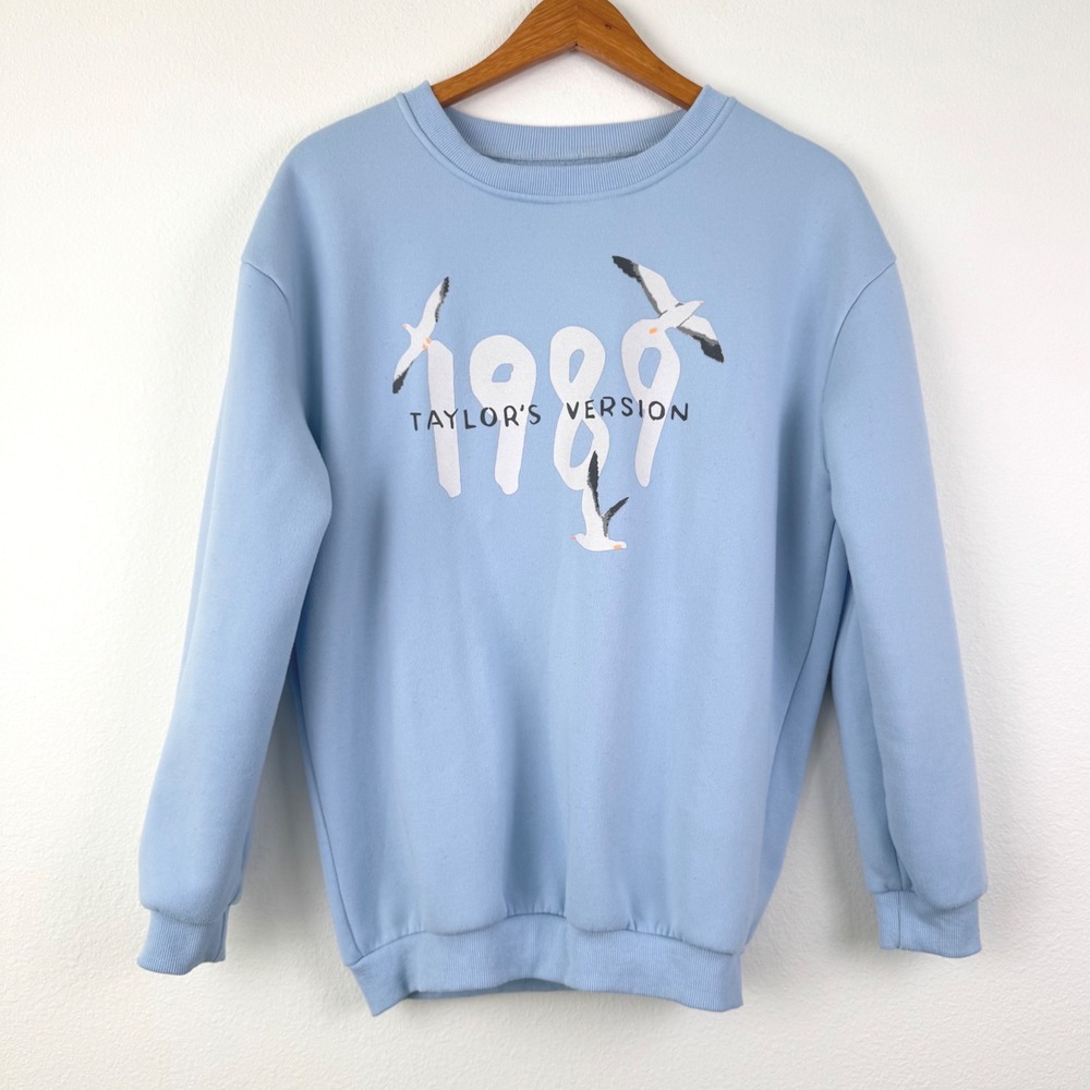 Taylor Swift 1989 Taylor's Version Sweatshirt Women M Blue Good Seagull Graphic